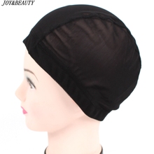 Купольная шапочка из спандекса JOY & BEAUTY, 1 шт., для изготовления париков, качественная эластичная сетчатая купольная шапочка без клея, черная S M L 2024 - купить недорого