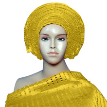 African already made aso oke fabric new design turban for women for aso ebi by DHL 2024 - buy cheap