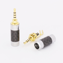 2pcs carbon fiber Gold plated 4pole 2.5mm Stereo Headphone Plug 2.5mm stereo Male Repair headphone Jack Plug Audio Soldering 2024 - buy cheap