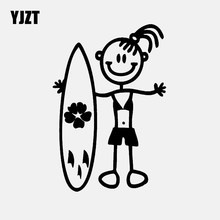 YJZT-pegatinas de Surf para el coche, calcomanía familiar de vinilo, C3-2246 negro/plateado, 6,4 CM x 9,4 CM 2024 - compra barato