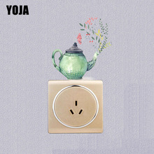 YOJA Growing Flowers In The Pot Switch Sticker Creative Beautiful Design PVC Wall Decal 15SS0005 2024 - buy cheap