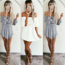 Summer Women Sleeveless Dress Casual Party Off Shoulder Dress Evening Short Mini Dress 2024 - buy cheap