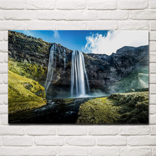 Imagem decorativa de paisagem da natureza, lindo tecido com cascata, pôster para parede, arte para casa, sala de estar kc217 2024 - compre barato