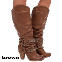 New Fashion Women Boots Buckle Strap Over The Knee Spring and Autumn Long Boots Round Toe Solid Thigh High Winter Boots 2024 - buy cheap