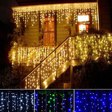 LED Curtain Icicle Fairy String Lights 4m 100leds ice bar Lamps Christmas 110V/220V New year Garden Xmas Wedding Party Decor 2024 - buy cheap