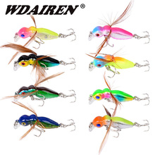 8Pcs/lot Fishing Lure set 4.5cm 3.5g Minnow Wobblers Hard Bait with Feather Insect Fishing Tackle lures kit Crankbait Swimbait 2024 - buy cheap