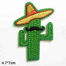 Cactus de desenho com chapéu planta redonda a ferro em roupas bordadas adesivos para vestuário atacado 2024 - compre barato