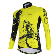 Aogda-Camiseta de Ciclismo para hombre, Maillot de manga larga transpirable, de secado rápido, color amarillo, para verano 2024 - compra barato