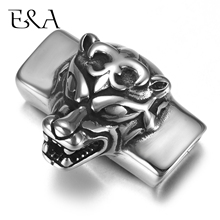 Stainless Steel Slider Beads Wolf Head 12*6mm Hole Slide Charms for Men Leather Bracelet Punk Jewelry Making DIY Supplies 2024 - buy cheap