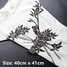 1 Piece High Quality Large Size Ink Color Embroidered Bamboo Patches for Clothes Sew On DIY Applique Embroidery Bird Patch 2024 - buy cheap