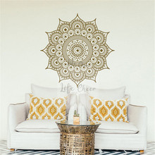 Pegatina de pared de flores de Mandala moderna, ornamento de Yoga, vinilo, decoración del hogar y dormitorio, papel tapiz de estilo bohemio, AC061 2024 - compra barato