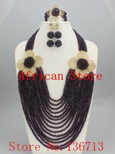 Moda Red Nigerianos Contas de Cristal Colar Pulseira Brincos Conjuntos Contas De Casamento Africano Beads Africanos Jóias Define R912 2024 - compre barato