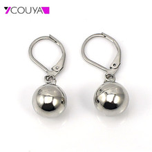 Stainless Steel Ball Earrings Pierced Earrings Silver color Dangle Earrings Hypoallergenic Shiny for Women Girls Sensitive Ear 2024 - buy cheap