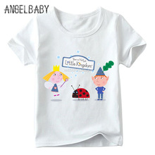 Children Cartoon Ben And Holly Kingdom T shirt Boys and Girls Summer Short Sleeve White Tops Kids Casual T-shirt,HKP5038 2024 - buy cheap