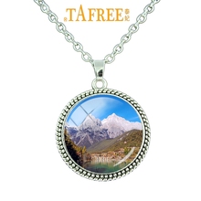 TAFREE Dragon Snow Mountain Necklace Simple Rhodium Plated Necklace Chokers For Men Women Necklaces Chokers Jewelry YL02 2024 - buy cheap