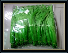 Free shipping 100pcs/lot Lime Green Loose Rooster Tail Feathers 14-16inches/35-40cm Chicken tail feather For Dress/Hats Trims 2024 - buy cheap