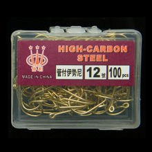 300pcs/lot High Carbon Steel Fishing Hook Gold Barbed Tube ISE Carp Fishing Hook 2024 - buy cheap