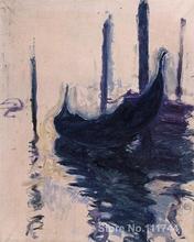 Góndola de paisaje artístico moderno de Venecia, pinturas de Claude Monet pintadas a mano de alta calidad 2024 - compra barato