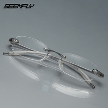 Seemfly-gafas de lectura sin montura para hombres y mujeres, anteojos ultraligeros TR90 para presbicia, con prescripción antifatiga, + 1,0 a + 4,0 2024 - compra barato