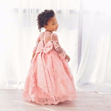New Fancy Pink Flower Girl Dresses For Weddings Kids Pageant Ball Gowns First Communion Dresses For Girls  Vestidos d 2024 - buy cheap