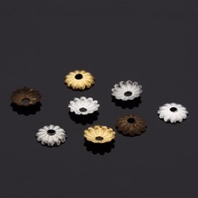 Unids/lote de gorros de cuentas con diseño de flores huecas de 5mm, Color dorado/rodio/plateado, para fabricación de joyas DIY, 1000 2024 - compra barato