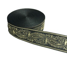 ZERZEEMOOY 1 inch 25MM 10YARD/LOT Woven Jacquard Ribbon Black Background Gold Paisley Pattern MZZD18122605 2024 - buy cheap