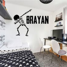 Skeleton Personalised Wall Decor Game Vinyl Wall Sricker Room Decorative Swag Home Decors Boys Girls Teen Custom Name B513 2024 - buy cheap