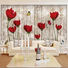 Beibehang Custom photo wallpaper abstract three-dimensional flowers, butterfly wood living room TV  papel de parede 3d wallpaper 2024 - buy cheap