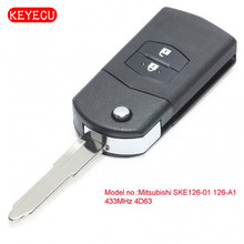 Keyecu-llave remota de coche abatible mejorada, Chip Fob 4D63 de 433MHz, 2 botones para Mazda 2, 3, 5, 6 MX5, RX8 p/n: Mitsubishi SKE126-01, 126-A1 2024 - compra barato