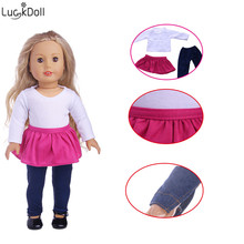 Новая кукла Luckdoll, рубашка из трех частей + колготки + юбка для 18-дюймовых американских кукол, любимый подарок для детей, аксессуары для кукол 2024 - купить недорого