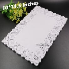 (160pcs/pack) Latest 10*14.5 inches rectangular classic hollow flower shape lace mat doilies placemat napperon table mats 2024 - buy cheap