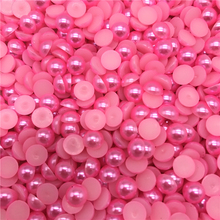 Imitação de pérola rosa quente 4-10mm, metade redonda, conta de pérola, reta, scrapbook, para capa de telefone, scrapbook, mulheres, arte em unhas, fabricação de jóias 2024 - compre barato