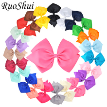 23PCS/LOT 7 inch Cute Girls Children Big Solid Grosgrain Ribbon Hair Bow Alligator Clips Bowknot Headwear Women Hair Accessories 2024 - buy cheap