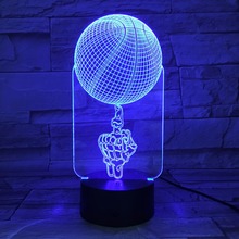 Cool Gift Rotation Basketball 3D LED Lamp 7 Color Change USB Night Light Desk Lamp Kids Gifts Bedside Light GX693 2024 - buy cheap