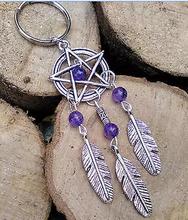 Vintage Indian Style Ddreamcatcher Keychain Crystal Feather Pentagram Keyring Ring For Keys Car DIY Bag Key Chain Handbag Gift 2024 - buy cheap