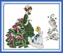 Mother and daughter cross stitch kit people 18ct 14ct 11ct count print canvas stitches embroidery DIY handmade needlework 2024 - buy cheap