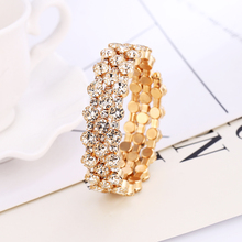 New Best Selling Explosion Cystal Gold Silver Long Bangle For Women Open Elegant Bracelets Clothing Accessories Female Gifts 2024 - buy cheap