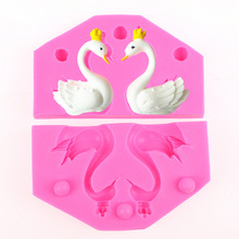 2 Pcs/ set 3D Swan soap mould chocolate cake decorating tools DIY baking fondant silicone mold F0441 2024 - buy cheap