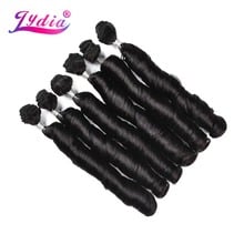 Lydia 18inch Bouncy Curly Hair Heat Resistant Synthetic Hair Weave 37g/Piece Sew in Hair Extensions Bundles 6pcs/pack 2024 - buy cheap