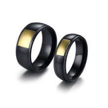 Anéis de casamento para homens e mulheres, joia de aço inoxidável sulcado 2024 - compre barato