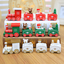 Новый Рождественский поезд, расписанное дерево, Рождественское украшение для дома с Сантой/медведем, рождественские детские игрушки, подарок, орнамент, Новогодний подарок 2024 - купить недорого