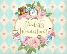 Пользовательские Алиса Wonderland цветок листья часы ребенок душ фоны Компьютер Печать День рождения фон 2024 - купить недорого