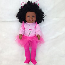 Bonecas pretas do bebê Americano Africano menina brinquedos do bebê bonecos de vinil de silicone presente 18 "45 centímetros bebes reborn l. o. l boneca 2024 - compre barato