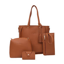 Women Four Set Handbag Women Shoulder Bags Women Four Pieces Tote Bag Crossbody Wallet Shoulder Bags Leather Women 2020 2024 - buy cheap