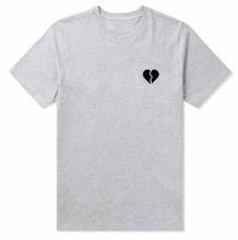 Футболка с принтом HEARTBREAK, Повседневная футболка, модная одежда, футболки с коротким рукавом, женские топы, белая/черная/Gary футболка Tumblr 2024 - купить недорого