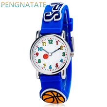 Wills Leisure-relojes de cuarzo para niños, accesorio de dibujos animados, Color brillante, con estilo, analógico, 3D, baloncesto, gelatina, resistente al agua, PENGNATATE 2024 - compra barato