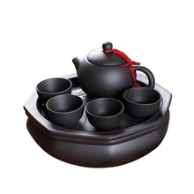 Portable purple sand Kung Fu travel tea set complete set of ceramic outdoor car traveling small tea tray teapot  teacup 2024 - buy cheap