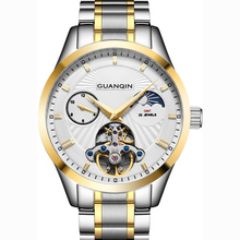 GUANQIN Automatic Watch Men Moon Phase Mechanical Watches Top Brand Luxury Waterproof Hollow Clock Wristwatch reloj hombre 2024 - buy cheap