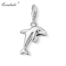 Charm Pendant Dolphin,2018 Fashion Jewelry Trendy Pure 925 Sterling Silver Gift For Women Men Fit Bracelet Necklace 2024 - buy cheap