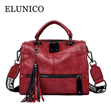 ELUNICO Women Handbags 2019 New Large Capacity Tote Bags Vintage Leather Female Shoulder Bags Teenagers Girls Big Crossbody Bags 2024 - buy cheap